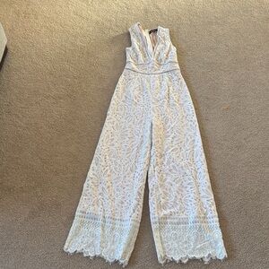 Lulu's Elegant White Lace Jumpsuit